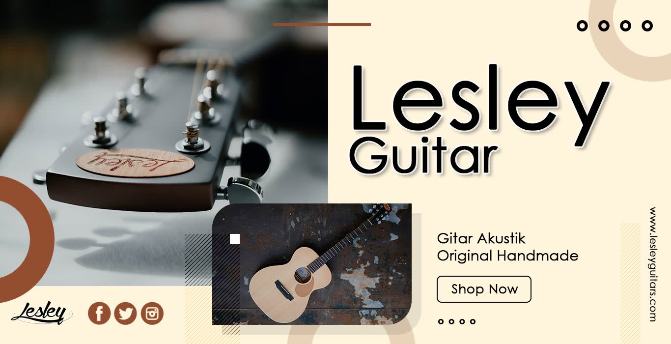 Banner Lesley Guitar — Gitar Akustik Original Handmade
